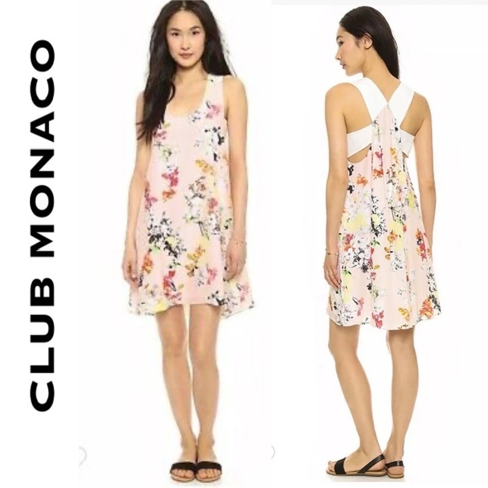 Club Monaco Rosan Floral Silk Tent Summer Romantic Breezy Lightweight Dress